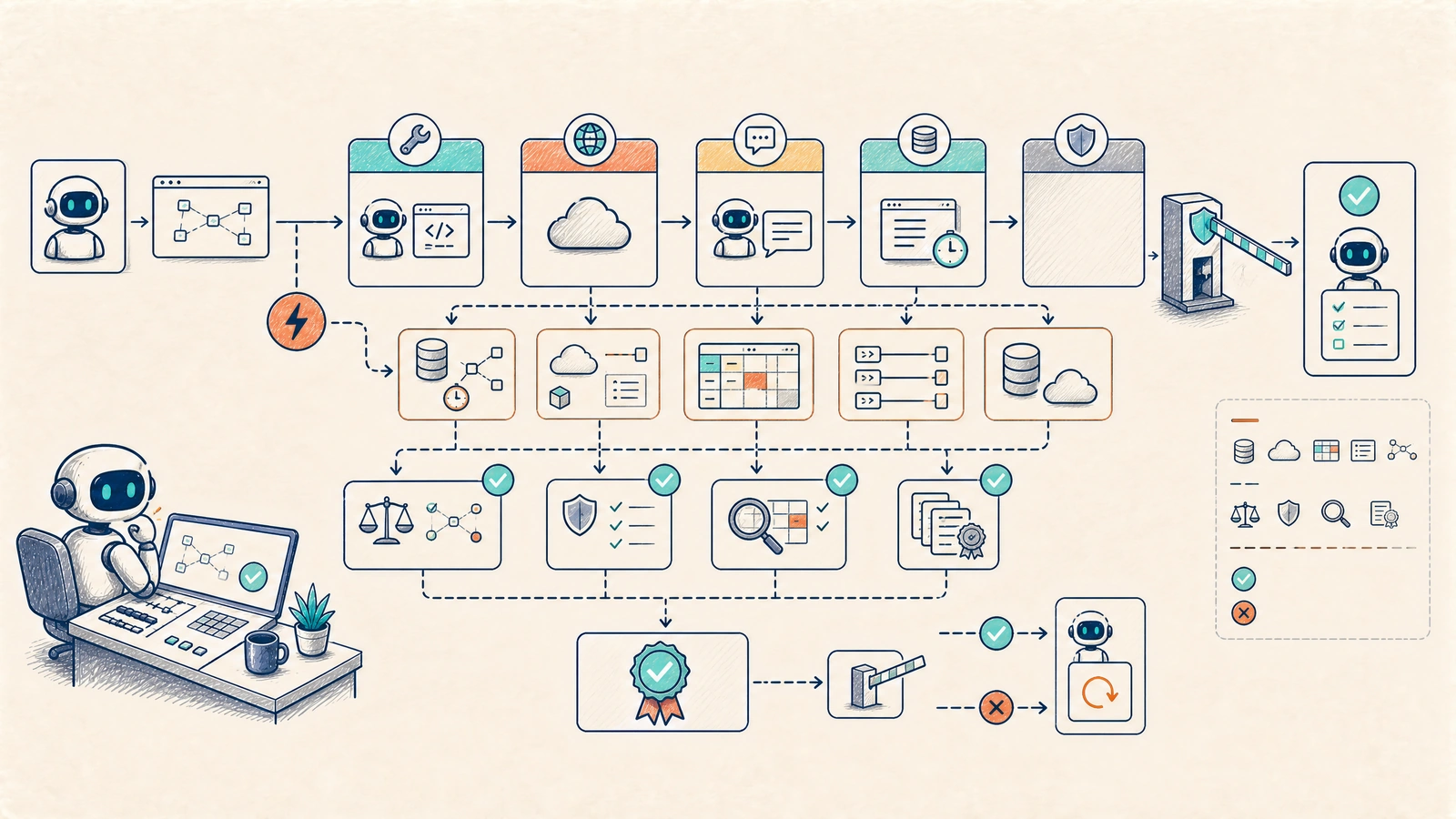 State snapshots, invariant checks, evidence capture, and a release gate verify whether an agent really recovered after a fault